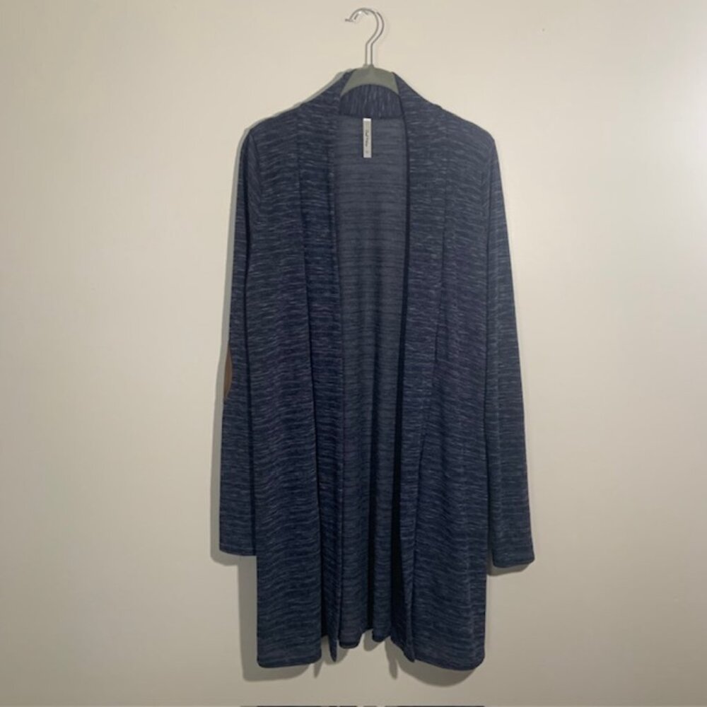 Cool Melon Longline Duster Cardigan Elbow Patches Academia Made in USA‎ - XS/S